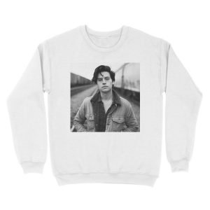 Alternative view of COLE SPROUSE BLACK AND WHITE Unisex Crewneck Sweatshirt