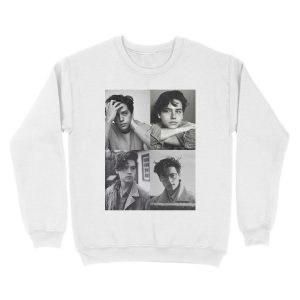 Alternative view of Cole Sprouse Collage B&W Unisex Crewneck Sweatshirt