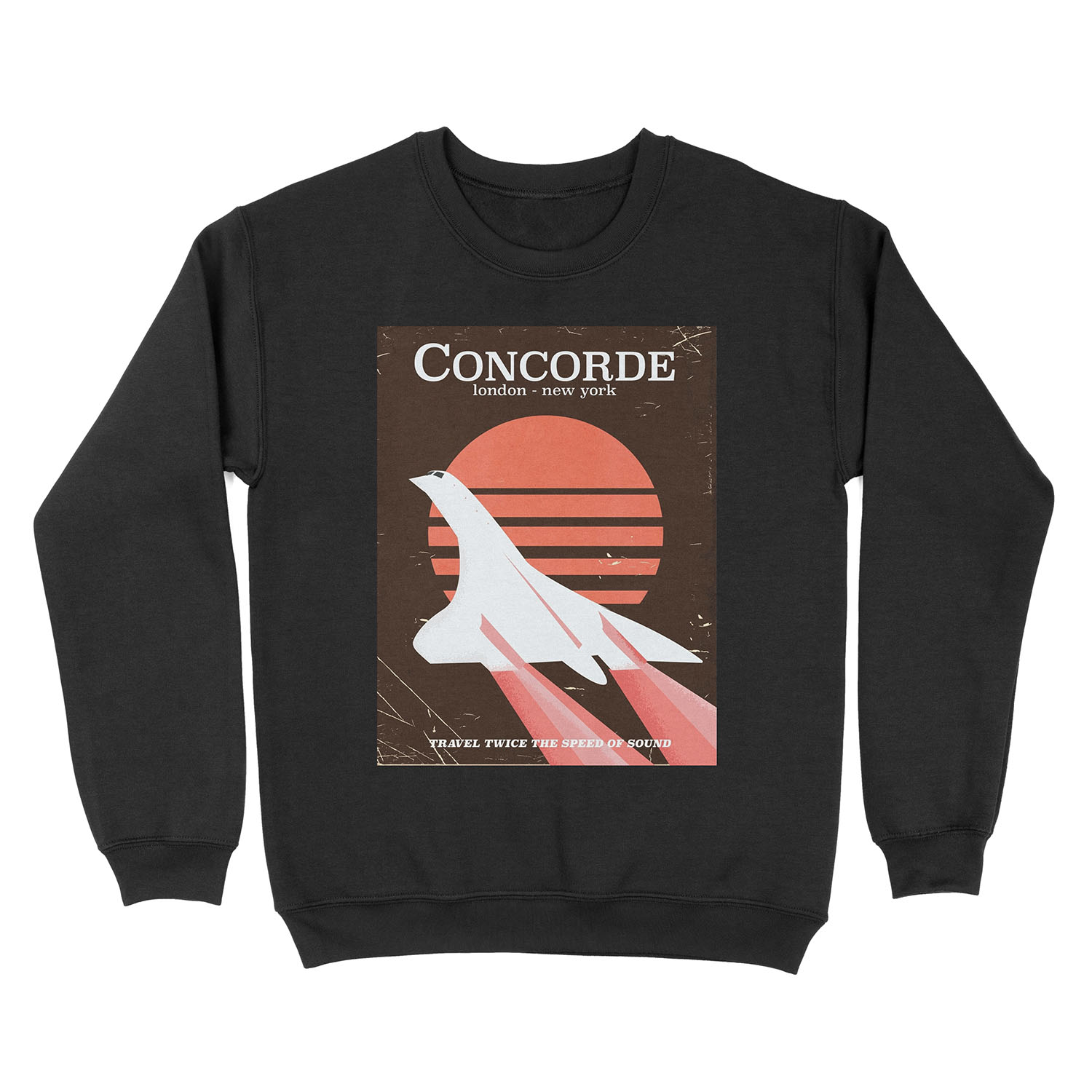 Concorde Vintage 70's flight poster Unisex Crewneck Sweatshirt
