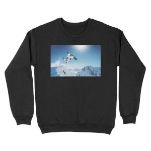 Cool Snowboarding Snowboarder Mountains Winter Snow Scene Unisex Crewneck Sweatshirt