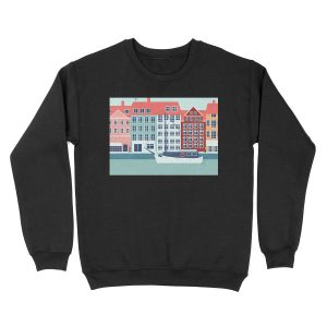 Copenhagen travel poster Unisex Crewneck Sweatshirt