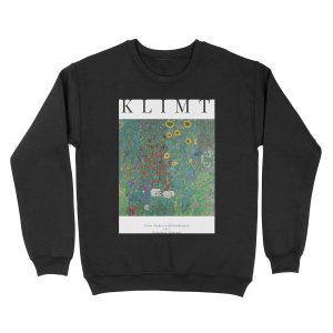 Cottage Garden With Sunflowers - Gustav Klimt - Exhibition Unisex Crewneck Sweatshirt