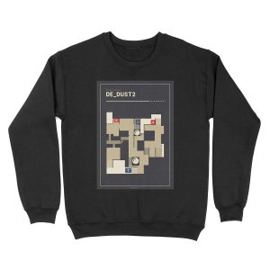 Counter-Strike de_dust2 with white outline Unisex Crewneck Sweatshirt