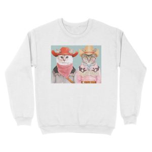 Alternative view of Cowboy Cats Unisex Crewneck Sweatshirt