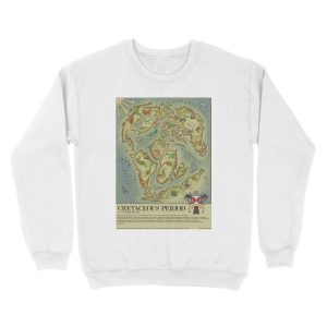 Alternative view of CRETACEOUS Period World Map (medieval bestiary style) Unisex Crewneck Sweatshirt