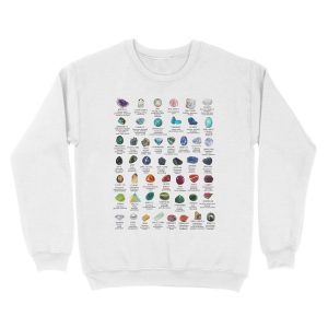 Alternative view of crystals gemstones identification Unisex Crewneck Sweatshirt