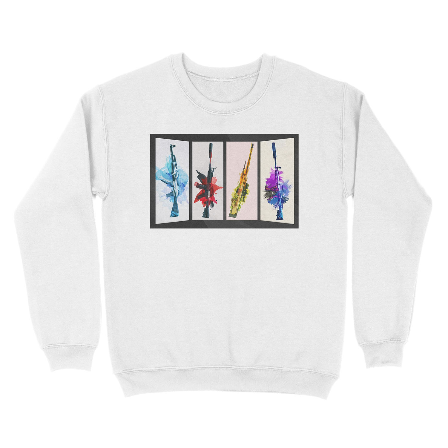CS:GO Watercolor weapons v2 Unisex Crewneck Sweatshirt - Image 2