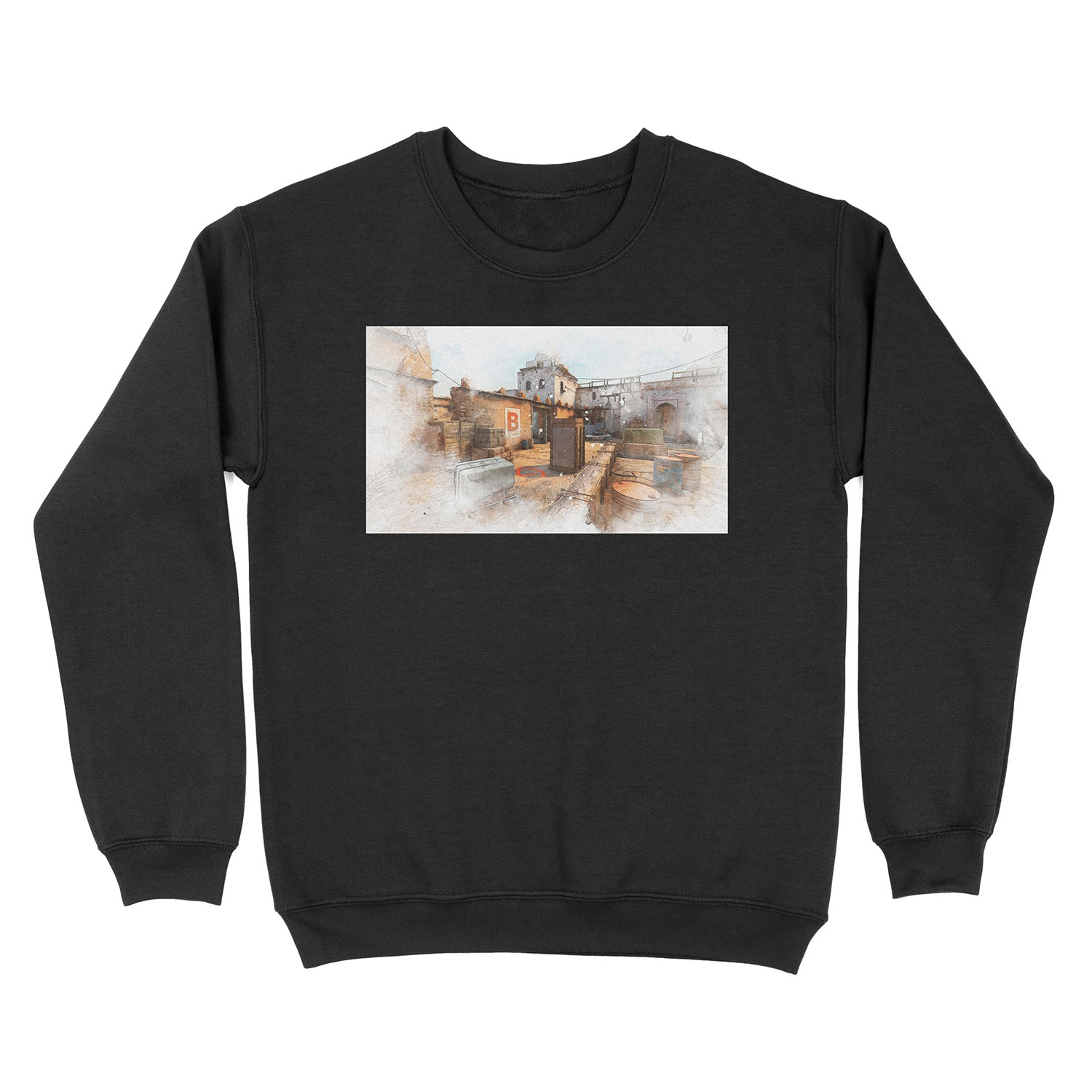 CSGO Watercolour Dust 2 Map Unisex Crewneck Sweatshirt