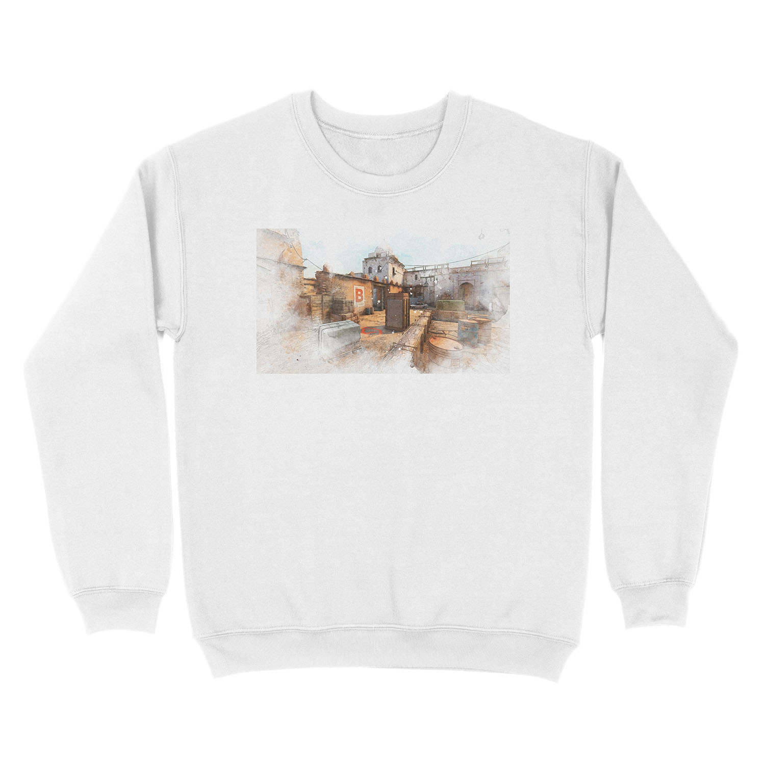CSGO Watercolour Dust 2 Map Unisex Crewneck Sweatshirt - Image 2