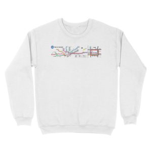 Alternative view of CTA MAP - WHITE Unisex Crewneck Sweatshirt