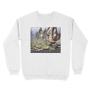 Alternative view of cycling illustration HELL OF THE NORTH retro Paris Roubaix Unisex Crewneck Sweatshirt