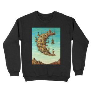 DALI : Vintage Living on the Moon Abstract Painting Print Unisex Crewneck Sweatshirt