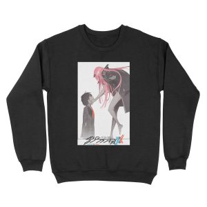 Darling in the Franxx Hiro and Zero Two logo Unisex Crewneck Sweatshirt
