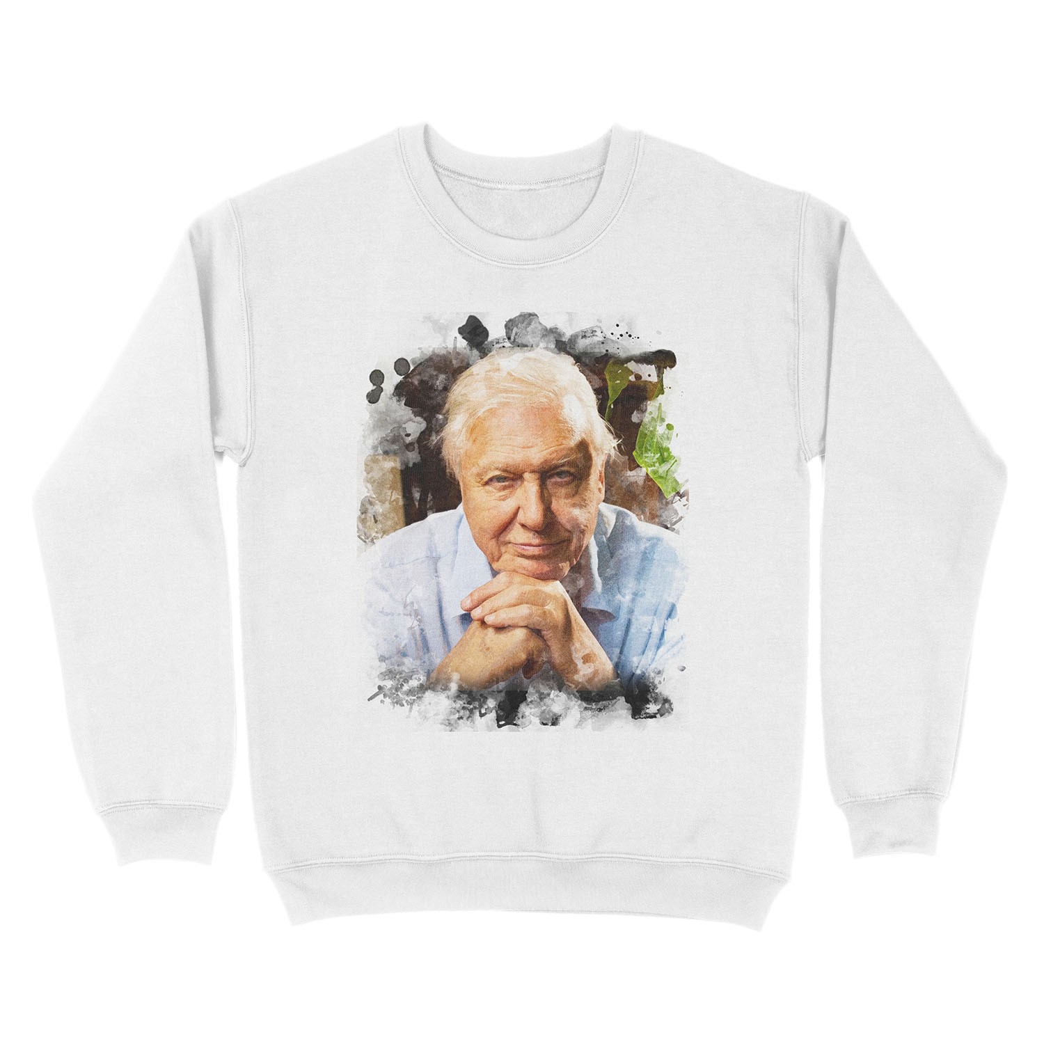 David Attenborough Watercolour Unisex Crewneck Sweatshirt - Image 2