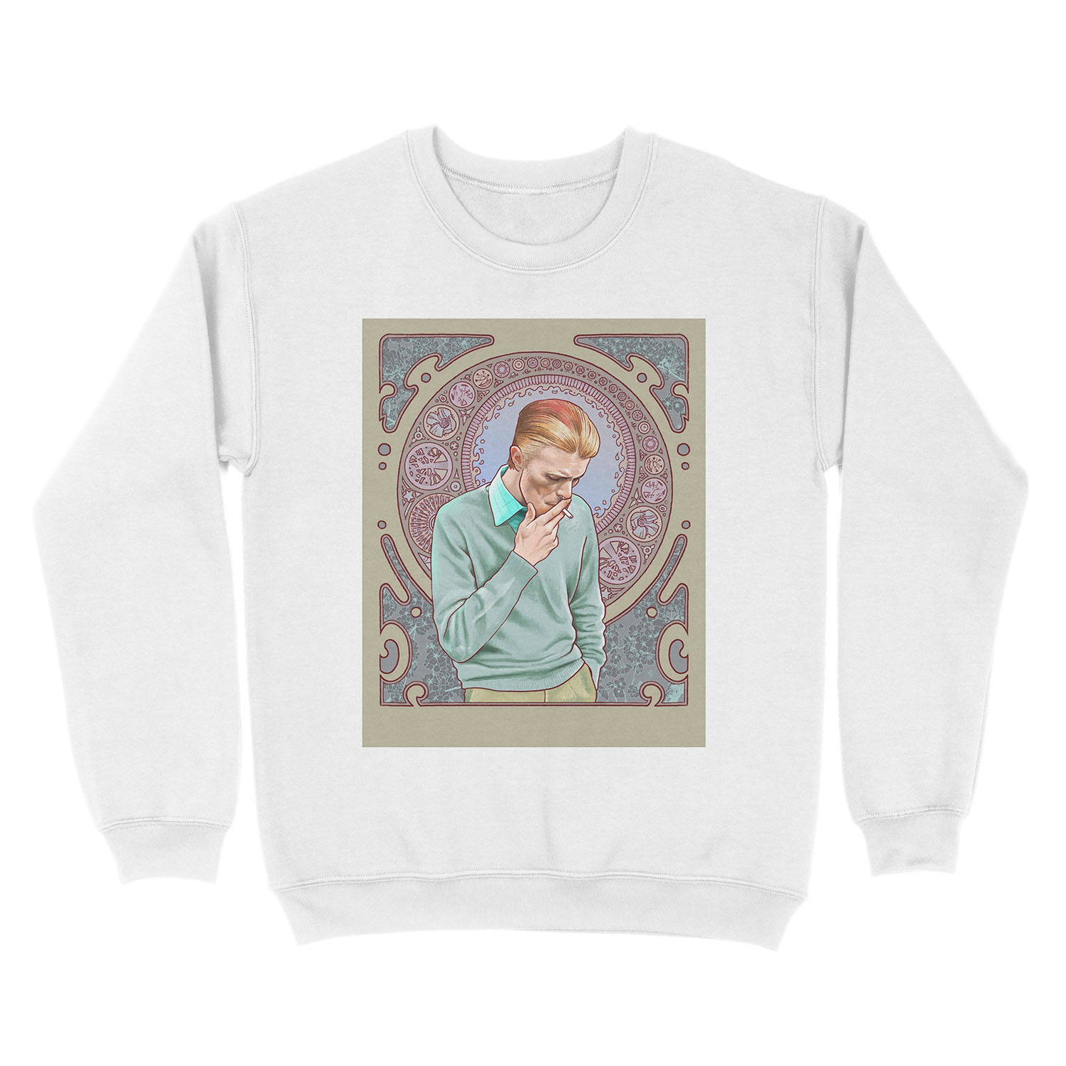David Bowie in Mucha Unisex Crewneck Sweatshirt - Image 2