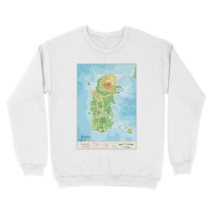 Alternative view of Detailed Kalimdor map Unisex Crewneck Sweatshirt
