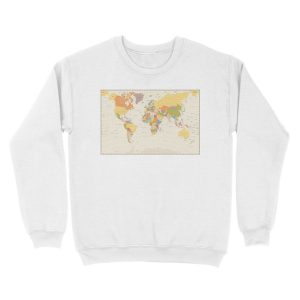 Alternative view of detailed retro political world map Unisex Crewneck Sweatshirt