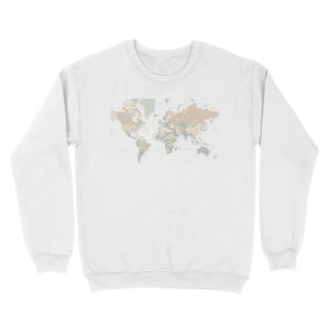 Alternative view of Detailed world map with cities, "Anouk" Unisex Crewneck Sweatshirt
