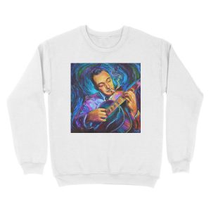 Alternative view of Django Reinhardt Gypsy Jazz Guitarist by Robert Phelps Unisex Crewneck Sweatshirt