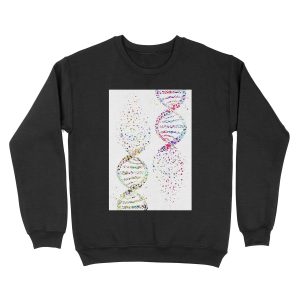 DNA, Watercolor Art,Dna double helix genetic Unisex Crewneck Sweatshirt
