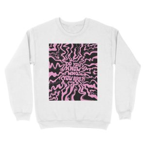 Alternative view of Do You Know Who You Are - Pink & Black Unisex Crewneck Sweatshirt