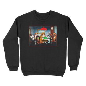 DOGS PLAYING POKER : Vintage C M Coolidge Print Unisex Crewneck Sweatshirt