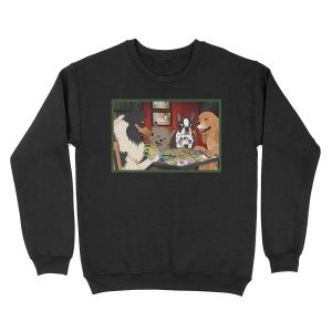 Dogs Playing Settlers of Catan Unisex Crewneck Sweatshirt