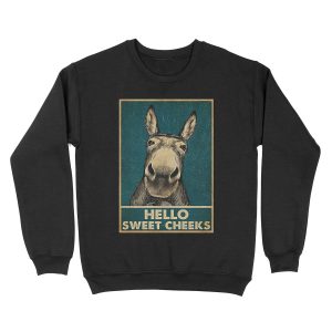 Donkey Hello Sweet Cheeks Unisex Crewneck Sweatshirt