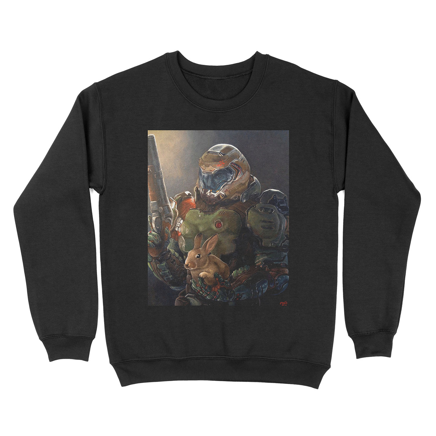 Doom Slayer with bunny Unisex Crewneck Sweatshirt