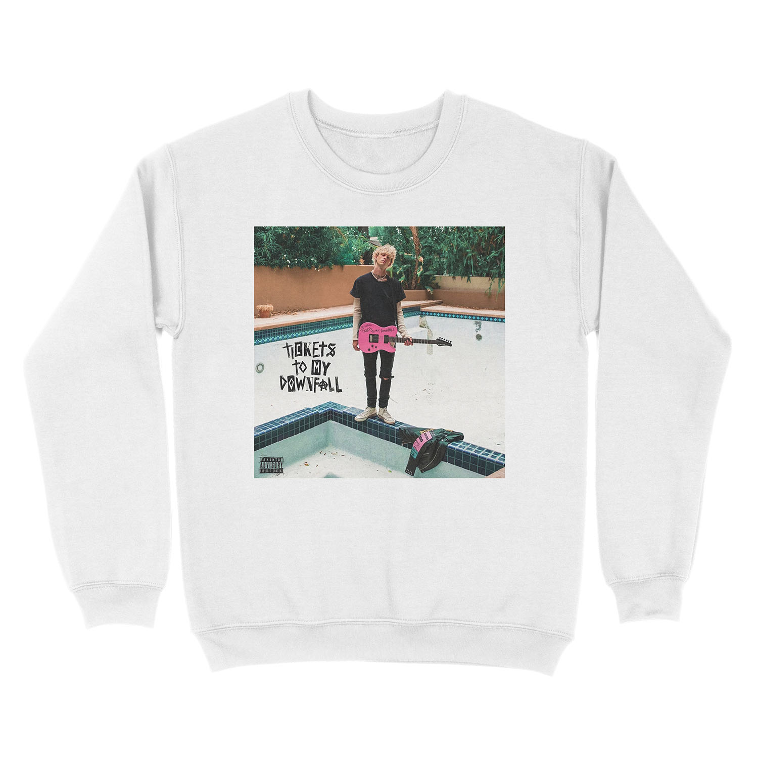downfoll kellys pink guitar Unisex Crewneck Sweatshirt - Image 2