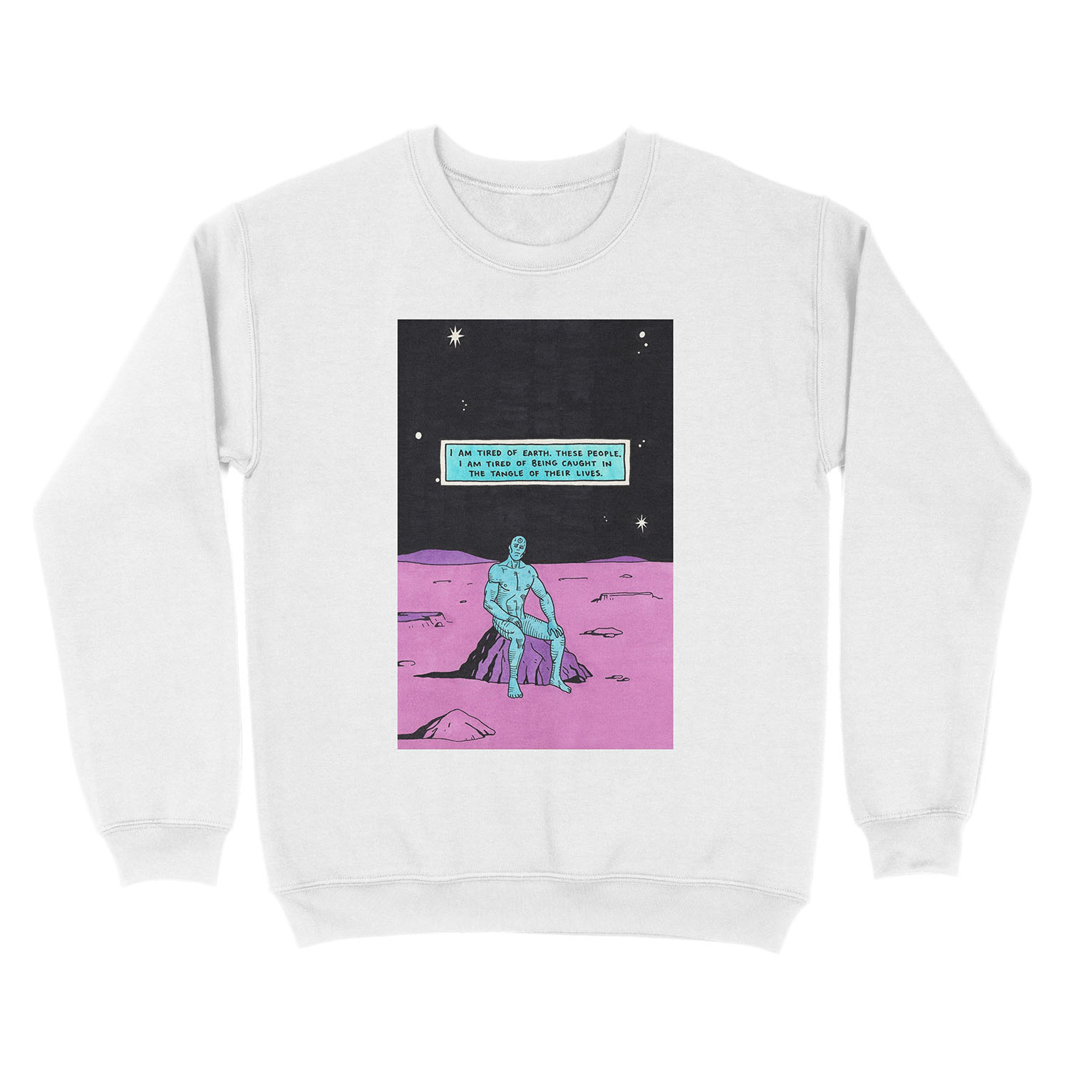 dr manhattan i'm tired Unisex Crewneck Sweatshirt - Image 2
