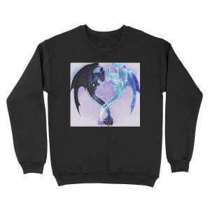 Dragon Heart Toothless and Light Fury Unisex Crewneck Sweatshirt