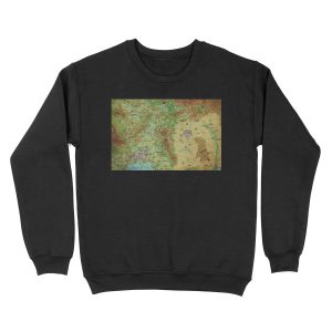 Dragon Pass and Prax Map by Darya Makarava Unisex Crewneck Sweatshirt