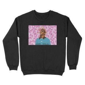 Drawn Young Thug on Petals Unisex Crewneck Sweatshirt