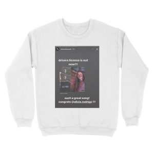 Alternative view of Driver's License Instagram Story - Joshua Bassett Olivia Rodrigo Unisex Crewneck Sweatshirt