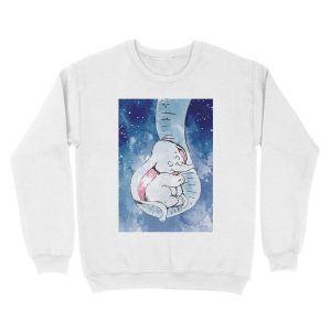 Alternative view of Dumbo and his mother, Mother and baby elephant Unisex Crewneck Sweatshirt