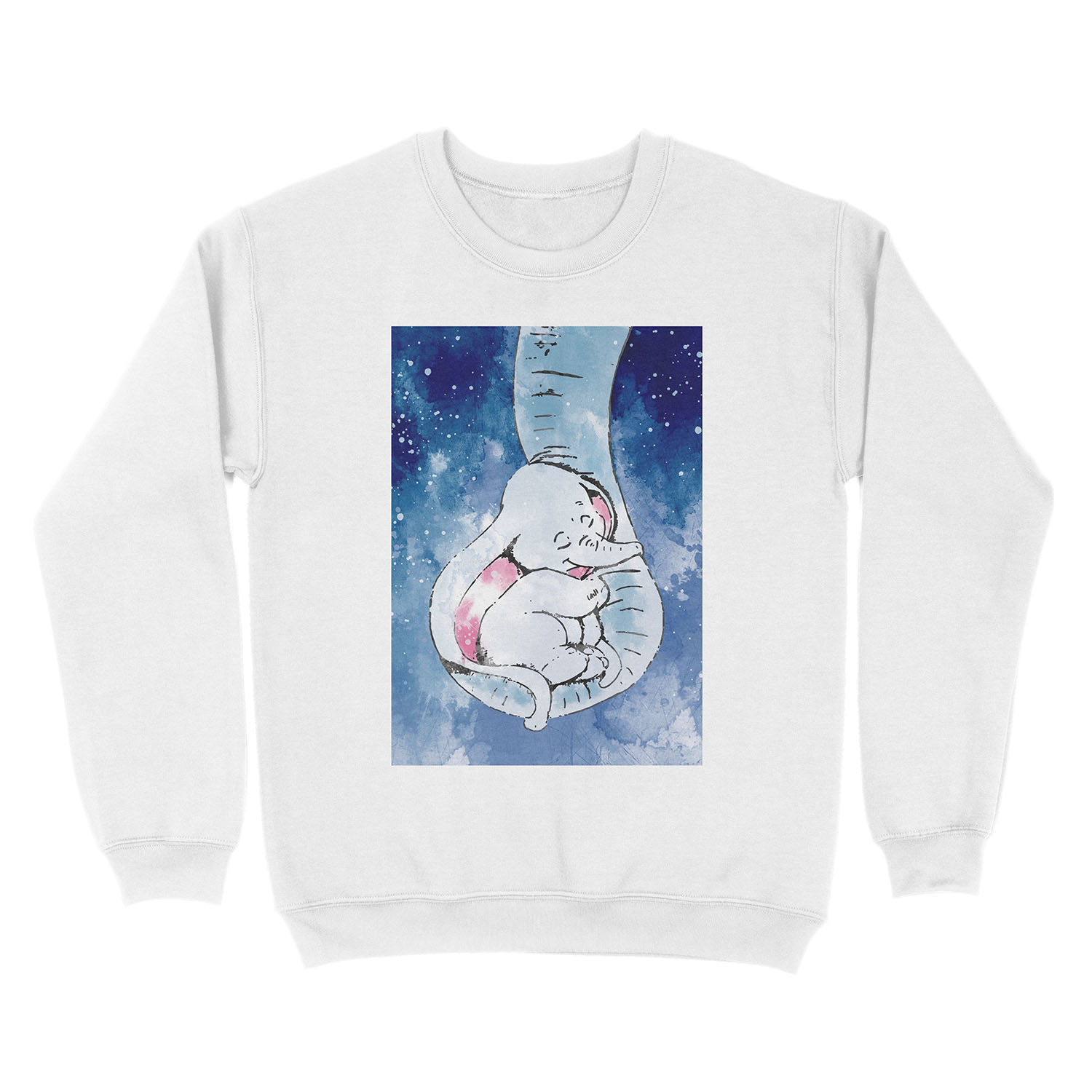 Dumbo and his mother, Mother and baby elephant Unisex Crewneck Sweatshirt - Image 2