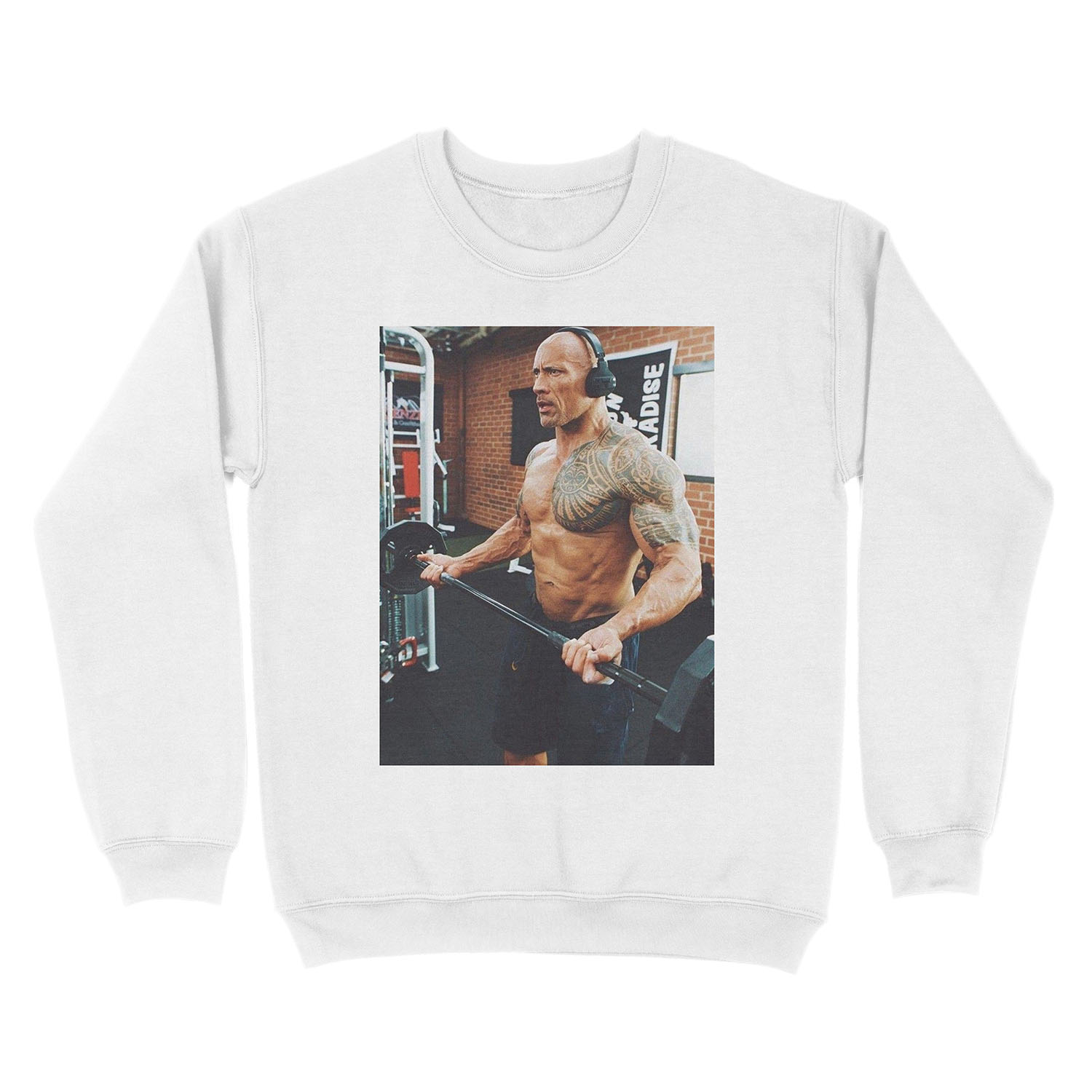 dwayne the rock johnson gym Unisex Crewneck Sweatshirt - Image 2