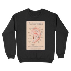 Ear Piercing Chart Unisex Crewneck Sweatshirt