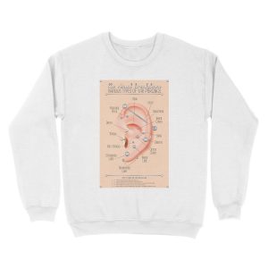 Alternative view of Ear Piercing Chart Unisex Crewneck Sweatshirt