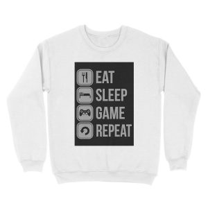 Alternative view of Eat Sleep Game Repeat Unisex Crewneck Sweatshirt