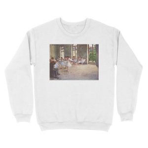 Alternative view of Edgar Degas French Impressionism Oil Painting Ballerinas Rehearsing Dancing Unisex Crewneck Sweatshirt