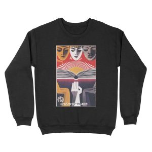 Education to Everyone! - USSR, 1971 - 'Youth Exposes Imperialism' Historic Socialist Propaganda Artwork Unisex Crewneck Sweatshirt