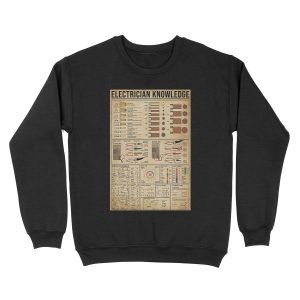 Electrician Knowledge infographics Unisex Crewneck Sweatshirt