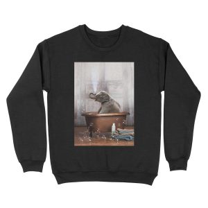 Elephant in Bathtub Unisex Crewneck Sweatshirt