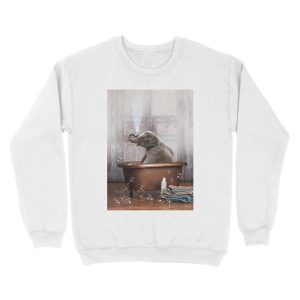 Alternative view of Elephant in Bathtub Unisex Crewneck Sweatshirt