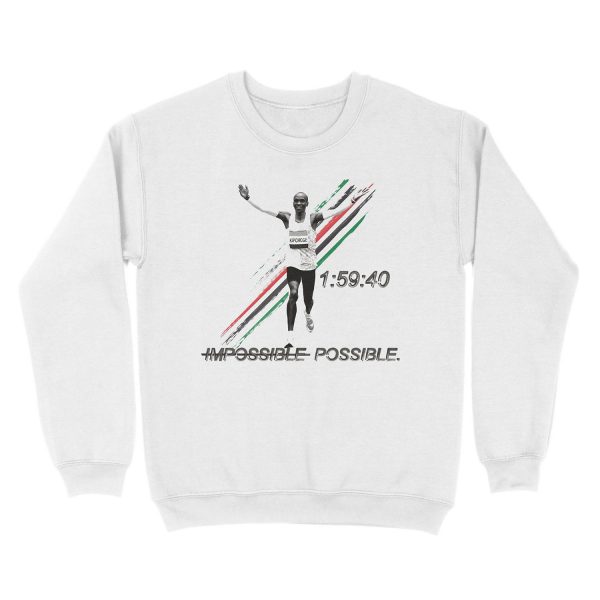 Eliud Kipchoge - World's First Sub-2:00 Marathon! Unisex Crewneck Sweatshirt - Image 2