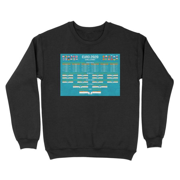 Euro 2020 Match Tracker Wallchart (UK times) Unisex Crewneck Sweatshirt