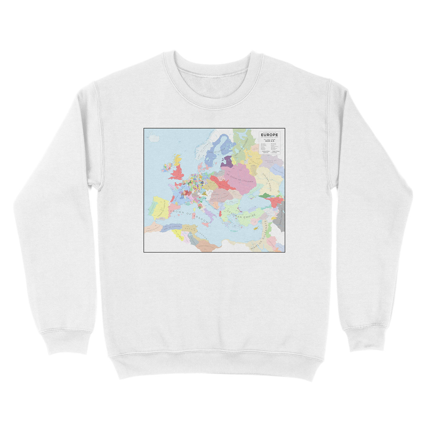 Europe in 1444 AD Unisex Crewneck Sweatshirt - Image 2