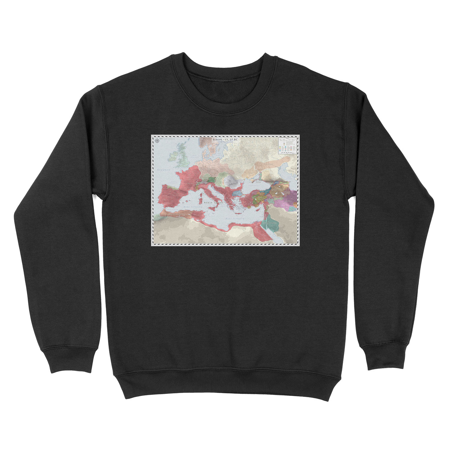 Europe (Mediterranean - Detailed) - 27 BC Unisex Crewneck Sweatshirt